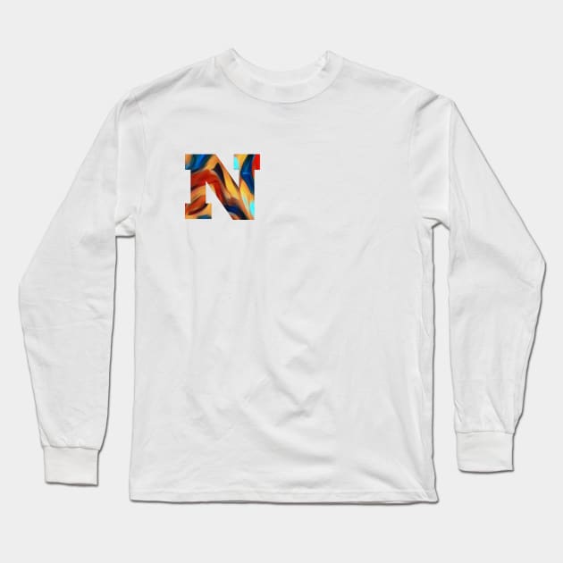 letter N Long Sleeve T-Shirt by by Katerina